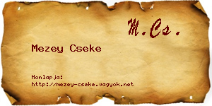 Mezey Cseke névjegykártya